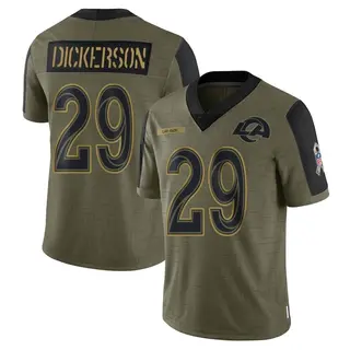 Los Angeles Rams Men's Eric Dickerson Limited 2021 Salute To Service Jersey - Olive