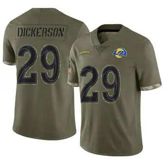 Los Angeles Rams Men's Eric Dickerson Limited 2022 Salute To Service Jersey - Olive