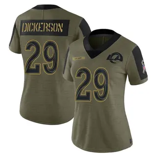 Los Angeles Rams Women's Eric Dickerson Limited 2021 Salute To Service Jersey - Olive