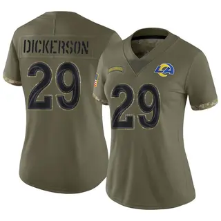 Los Angeles Rams Women's Eric Dickerson Limited 2022 Salute To Service Jersey - Olive